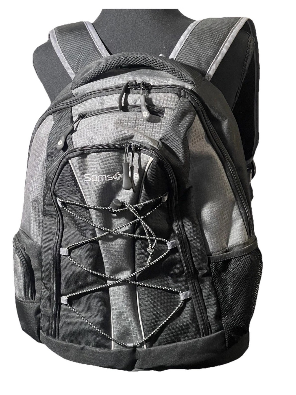 Samsonite Black and Gray Men's Backpack with Front Bungee